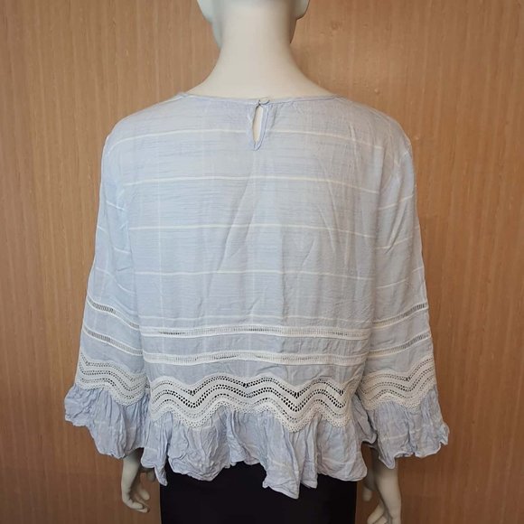 SEED HERITAGE Check Trim Frill Top Blouse - Picture 11 of 12